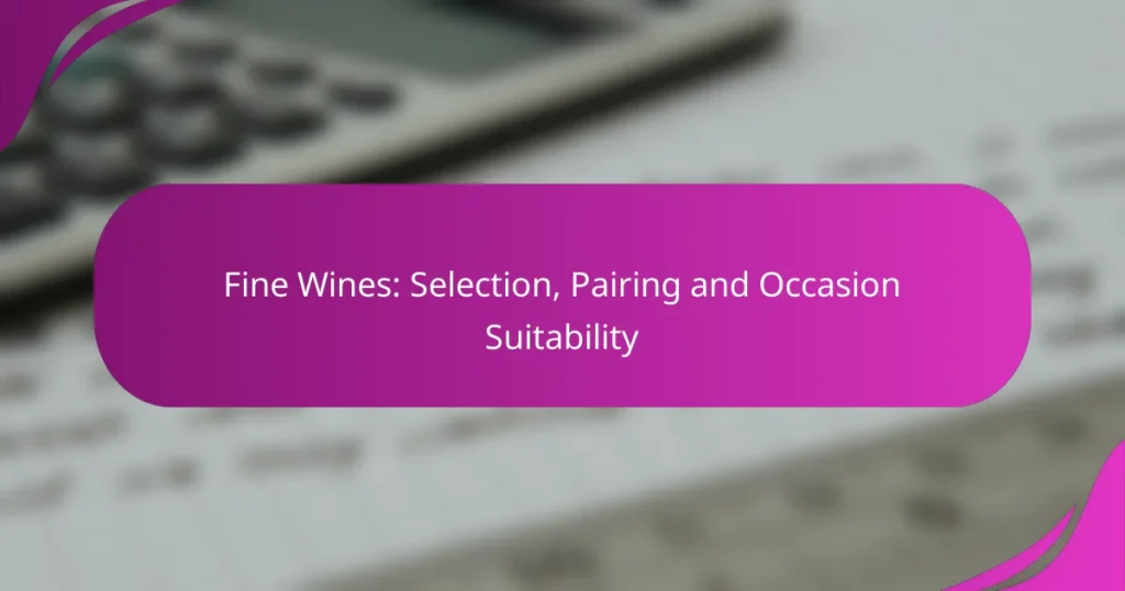 Fine Wines: Selection, Pairing and Occasion Suitability