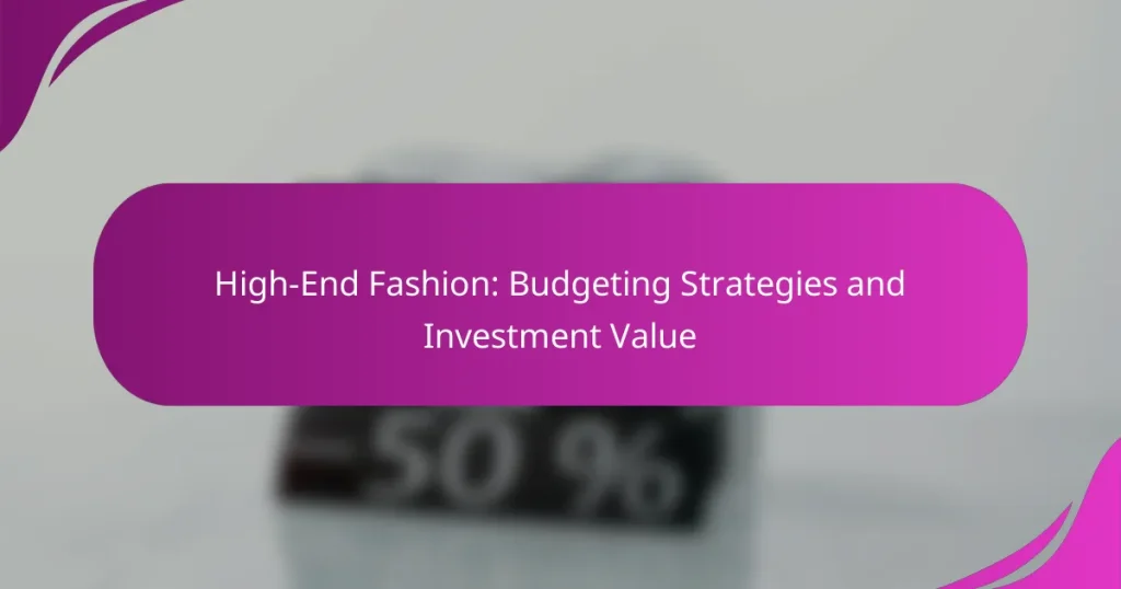 High-End Fashion: Budgeting Strategies and Investment Value