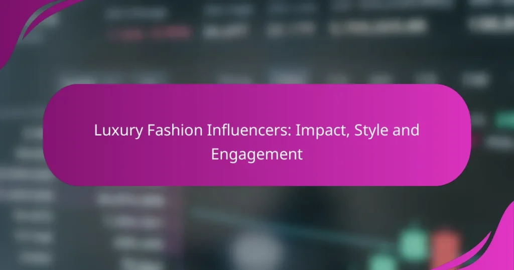 Luxury Fashion Influencers: Impact, Style and Engagement