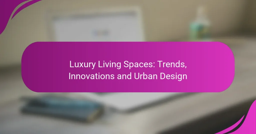 Luxury Living Spaces: Trends, Innovations and Urban Design