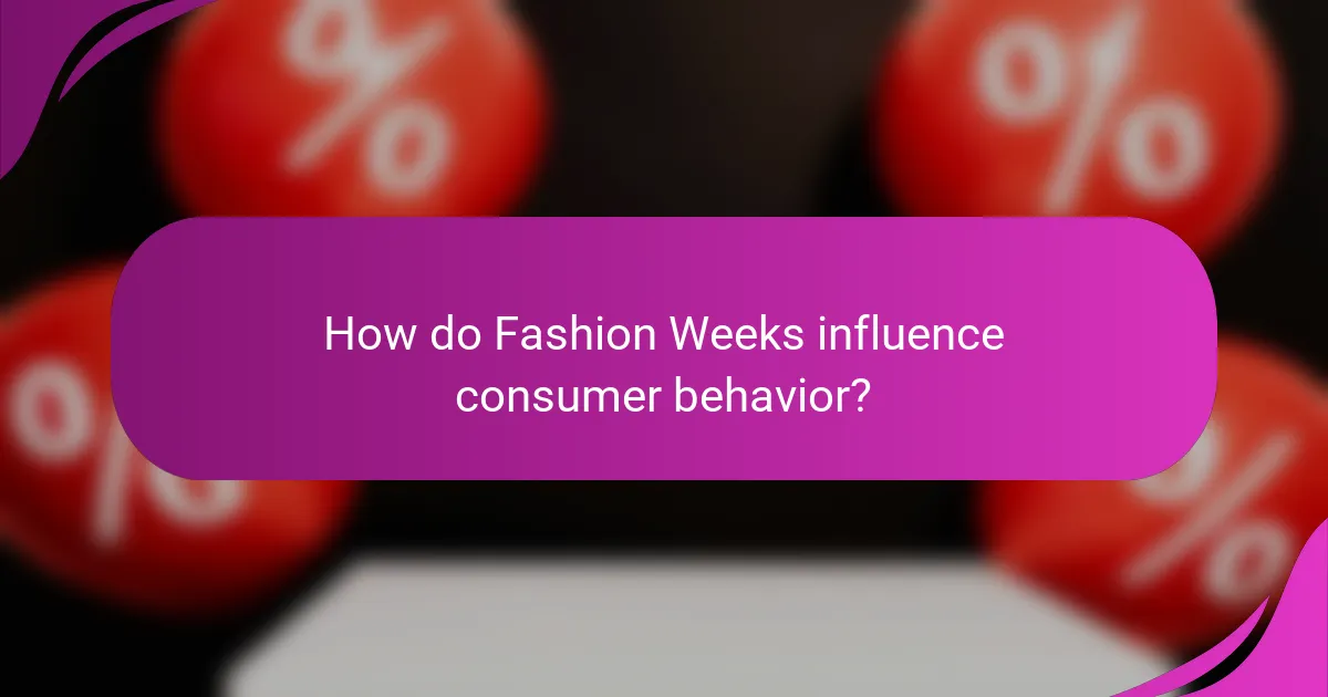 How do Fashion Weeks influence consumer behavior?