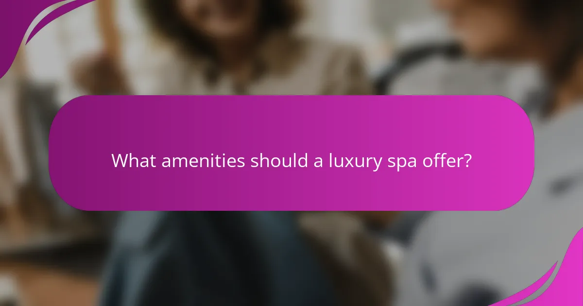What amenities should a luxury spa offer?
