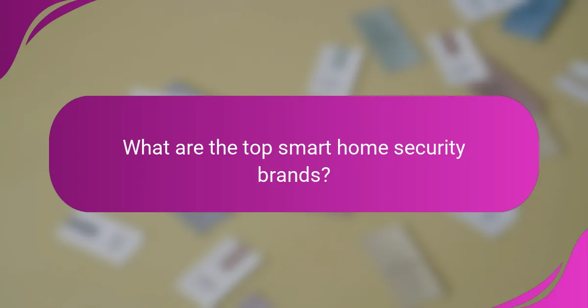 What are the top smart home security brands?