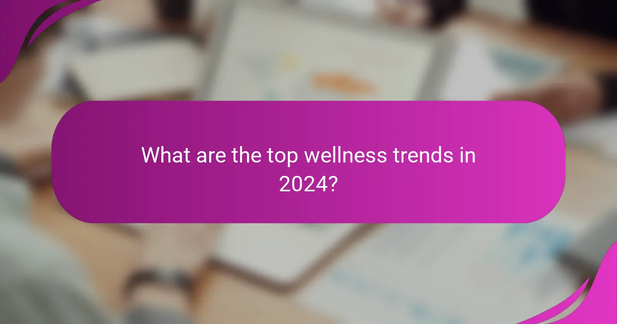 What are the top wellness trends in 2024?