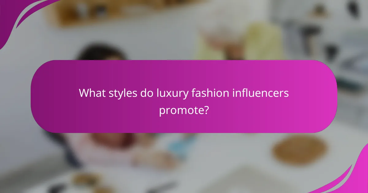 What styles do luxury fashion influencers promote?